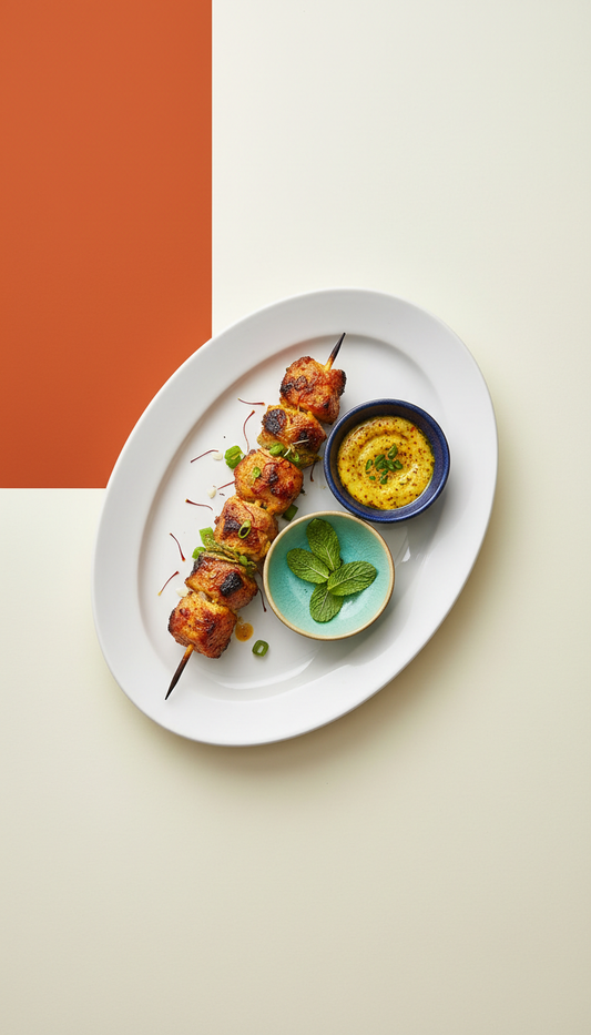 Saffron Fire Spiced Lamb Skewer